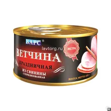 Ветчина из свинины Праздничная Экстра БАРС 325 г