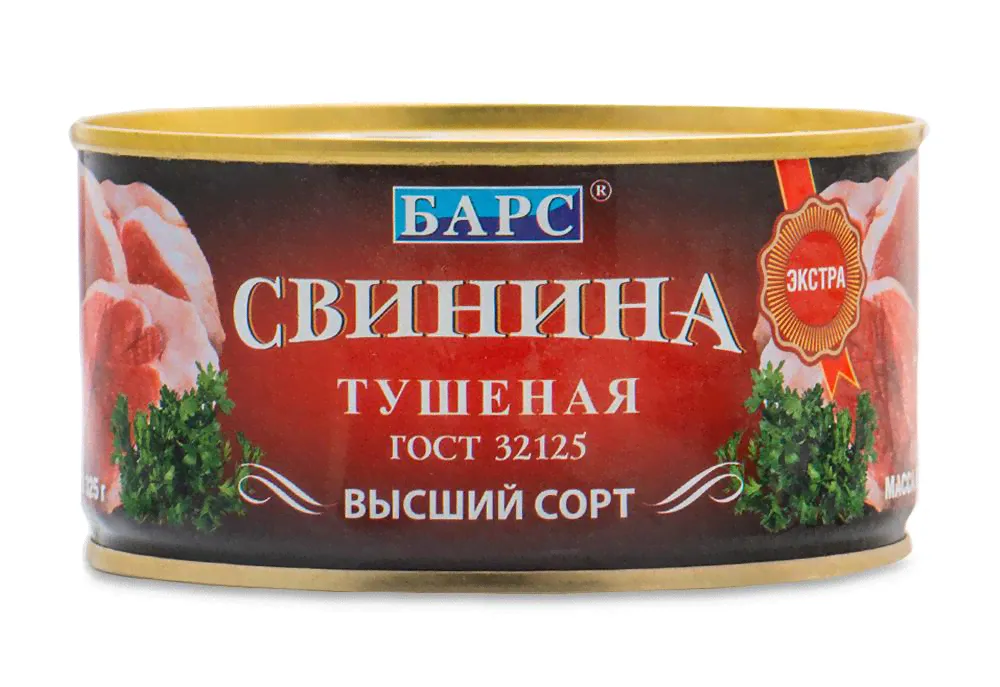 Свинина Барс тушеная 325г ж/б ключ