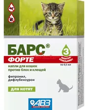 БАРС ФОРТЕ для котят капли на холку, 1 пипетка