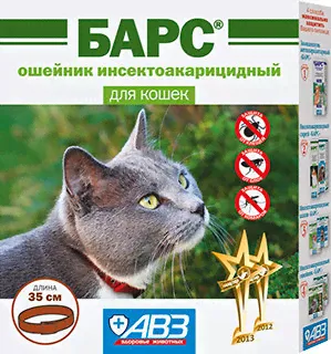 Ошейник Барс д/кош. от бл. клещ. 35см